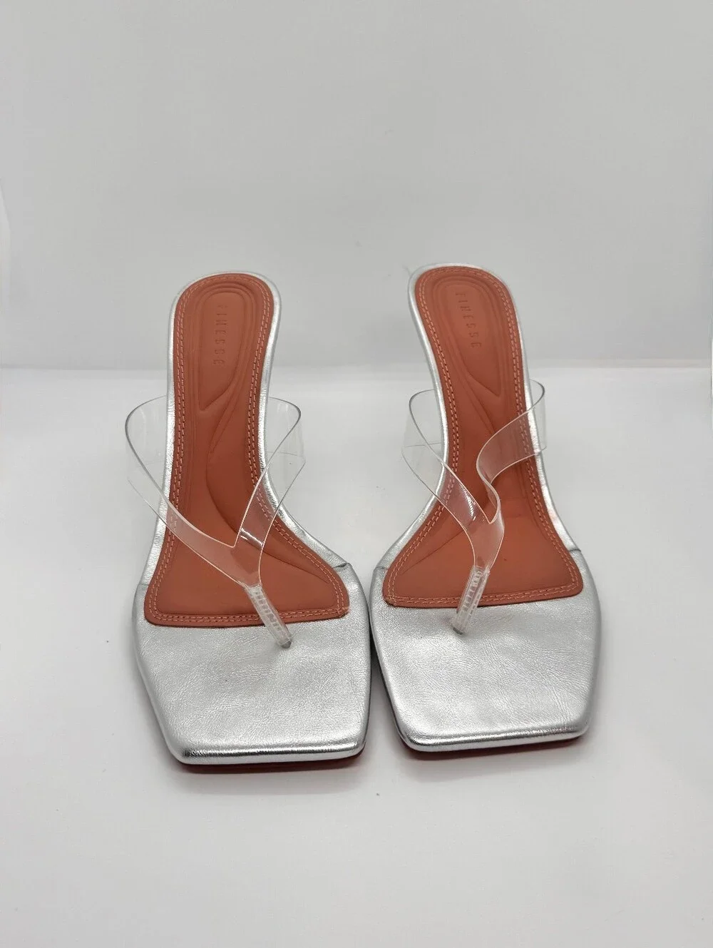 FINESSE Abigail Silver Perspex Thong Sandals/Size 7/NWB/MSRP 68